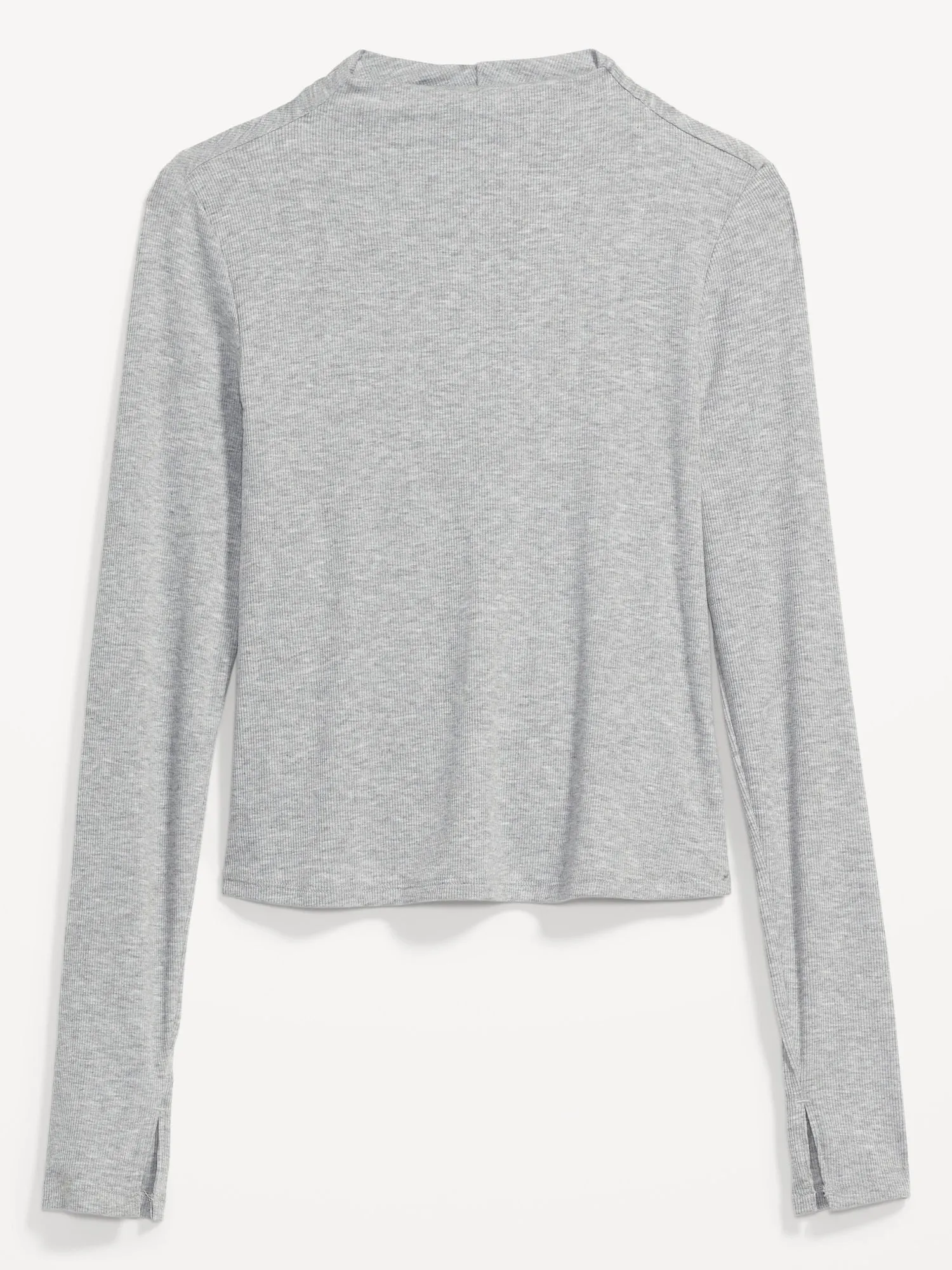Reversible UltraLite Mock-Neck Rib-Knit Ruched Top for Women Old-Navy
