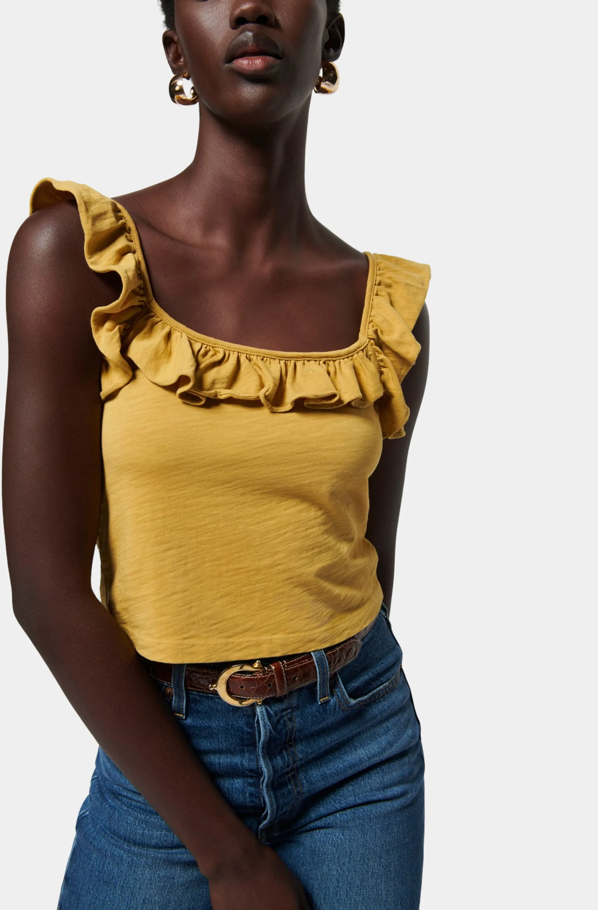 Rosa Solid Ruffle Top