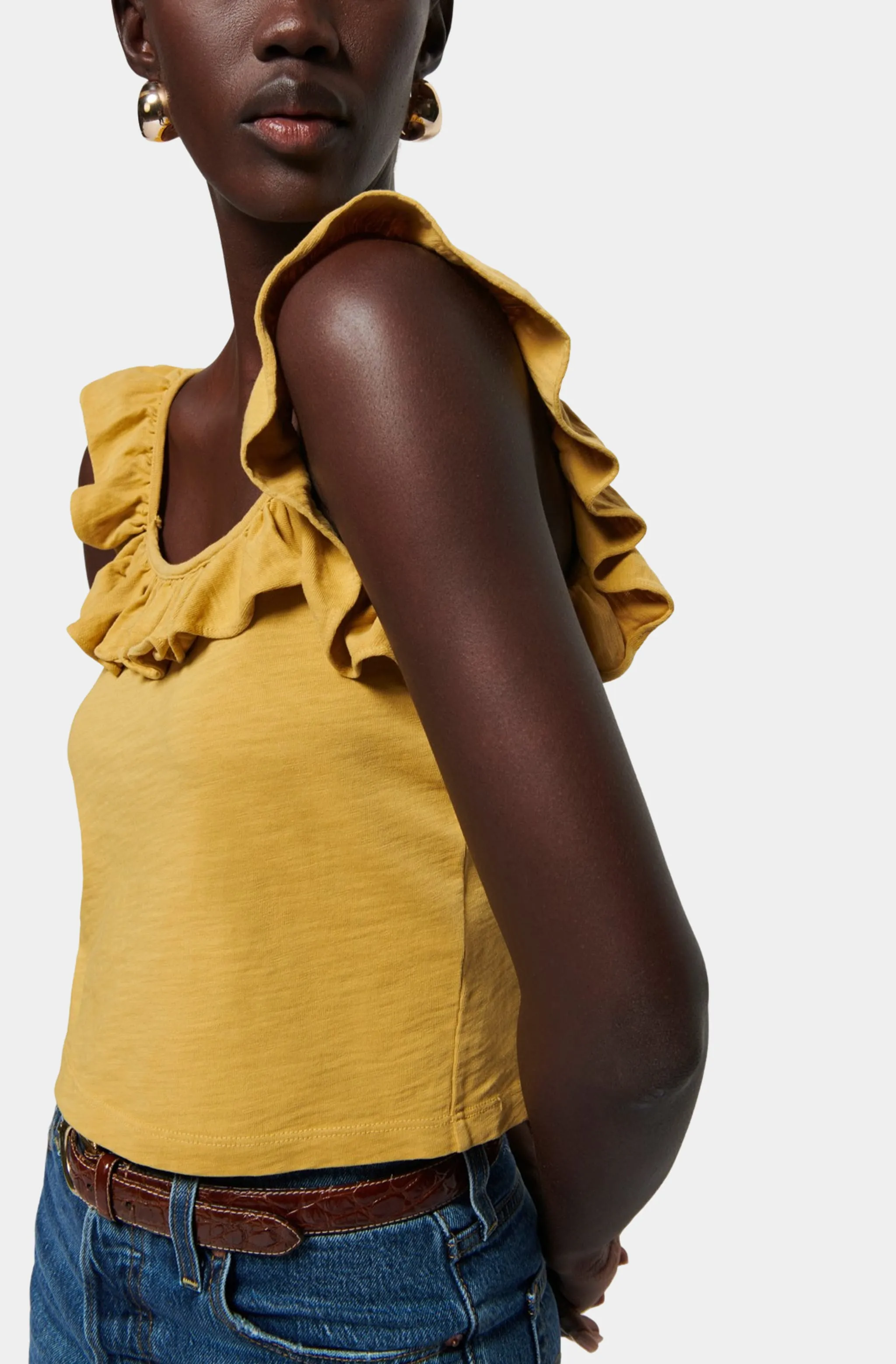 Rosa Solid Ruffle Top