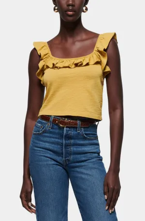 Rosa Solid Ruffle Top