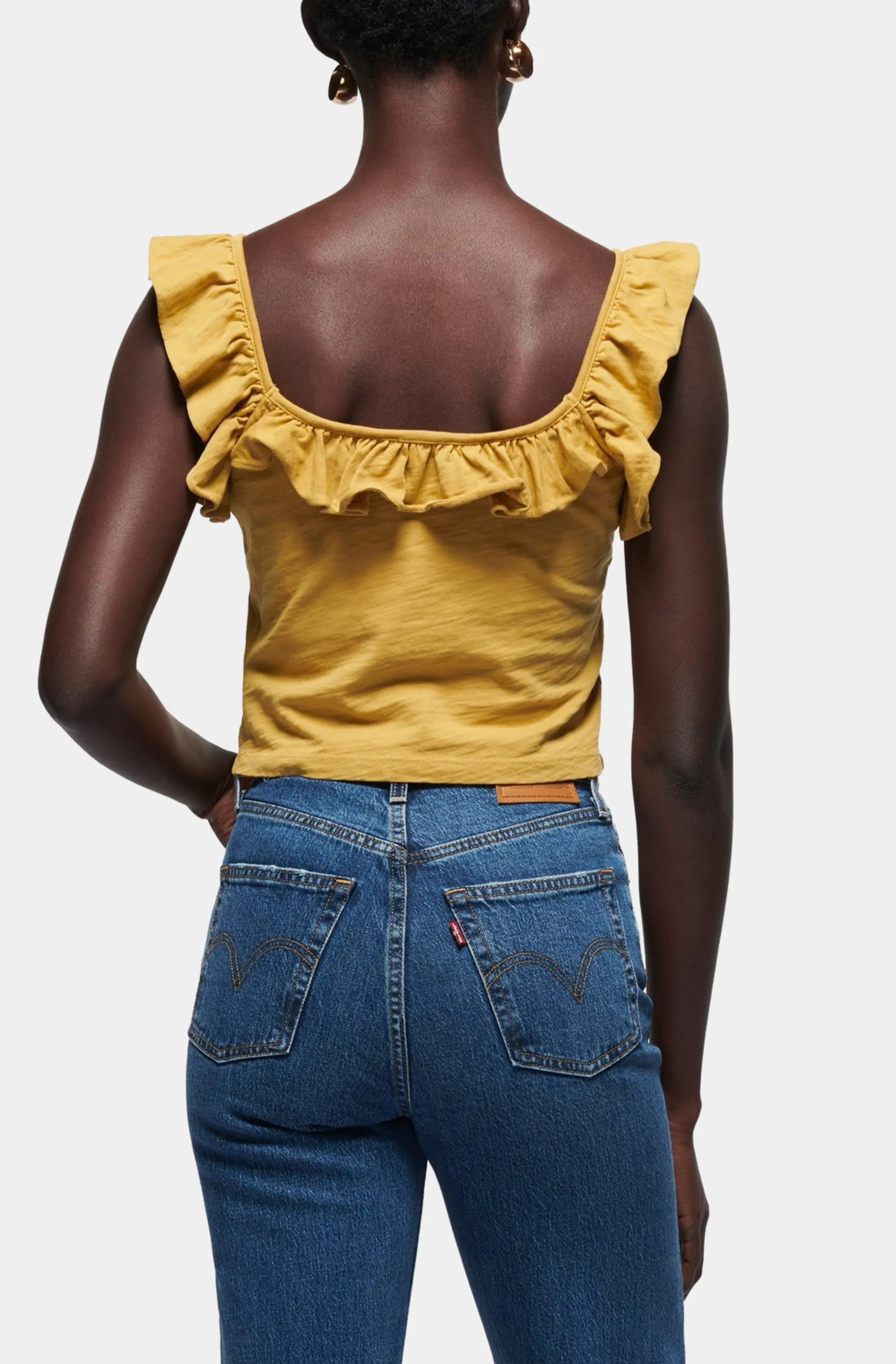 Rosa Solid Ruffle Top