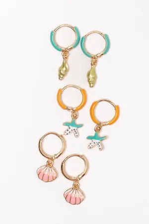 Sea Life Trio Earring Set