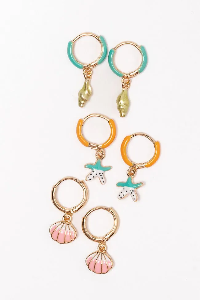 Sea Life Trio Earring Set