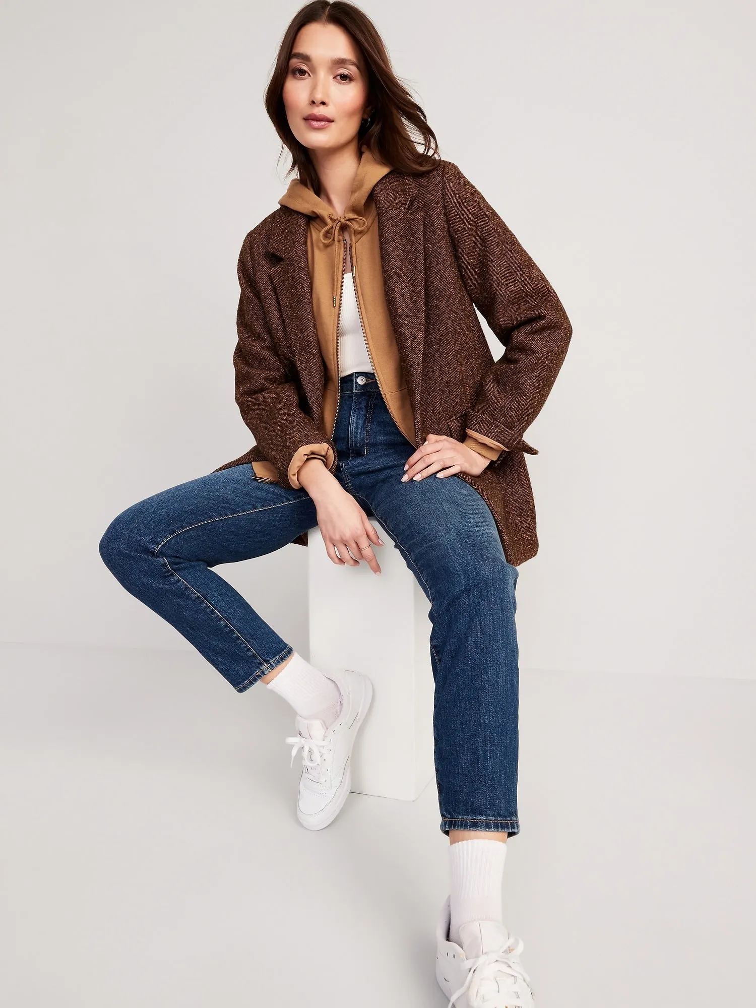 Slouchy Fleece Full-Zip Hoodie for Women Old-Navy