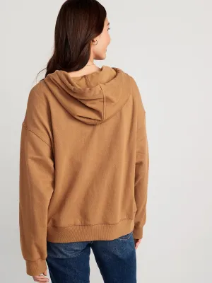 Slouchy Fleece Full-Zip Hoodie for Women Old-Navy