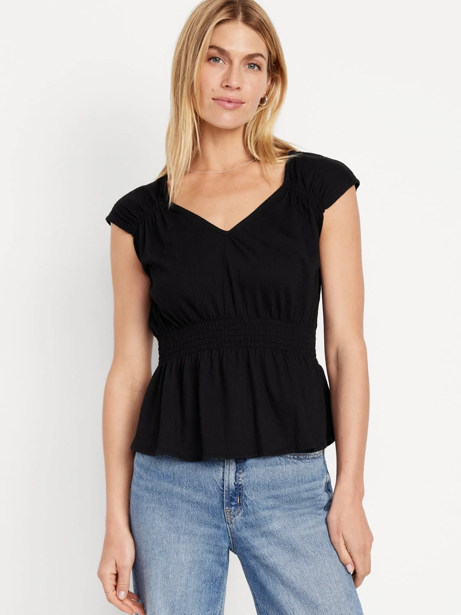 Smocked Waist Top For Women