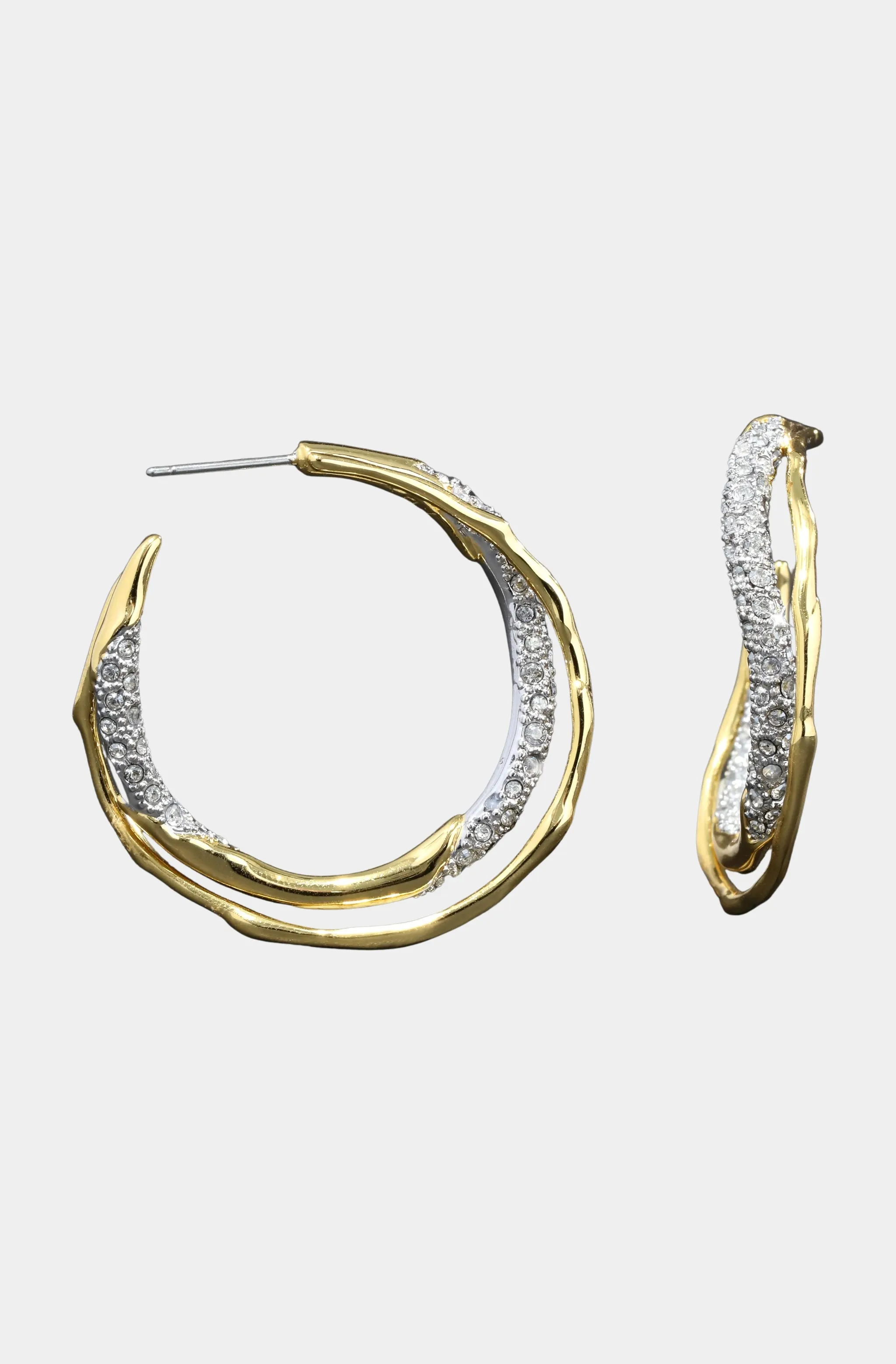 Solanales Crystal Twist Hoop Earring