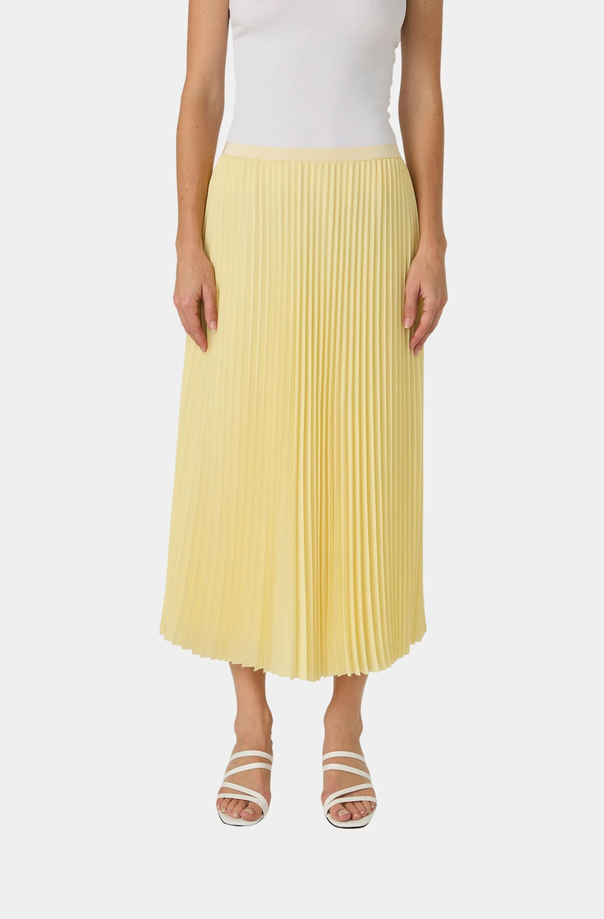 Sunburst Pleat Crepe Skirt