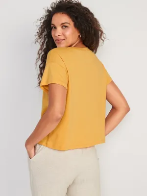 Sunday Sleep Cropped Lounge T-Shirt for Women Old-Navy