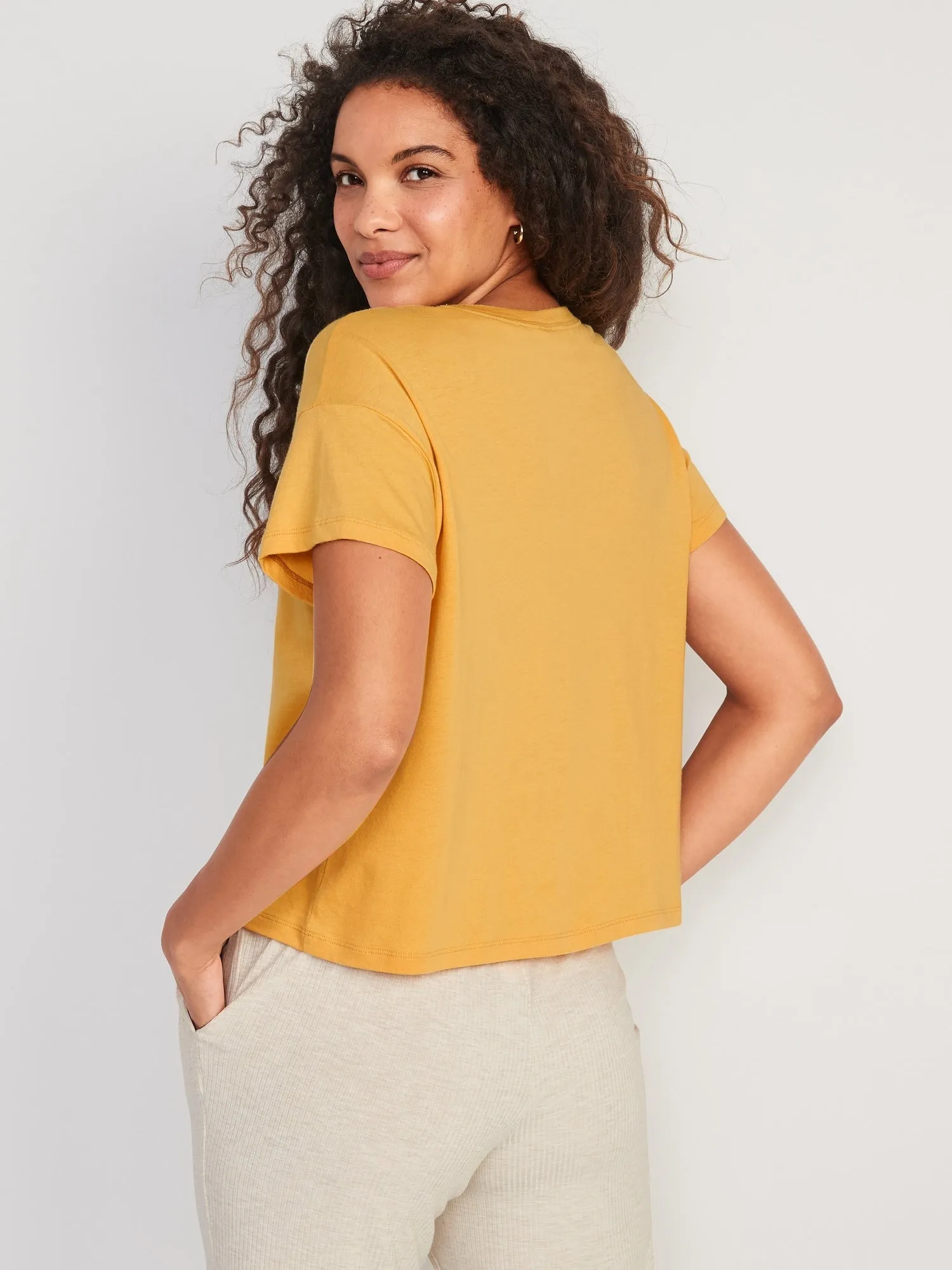 Sunday Sleep Cropped Lounge T-Shirt for Women Old-Navy