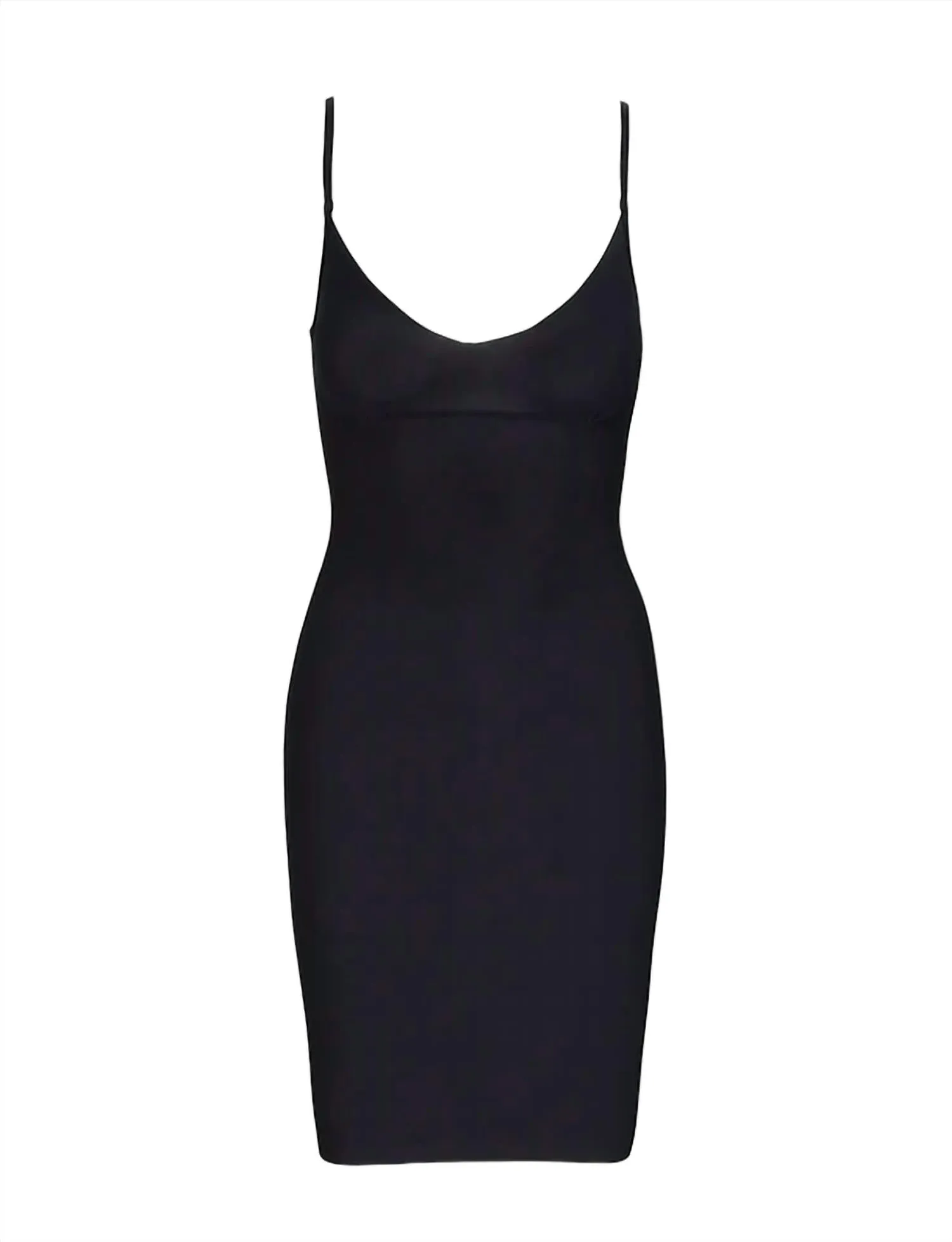Two-Faced Tech Control Full Slip Dress In Black