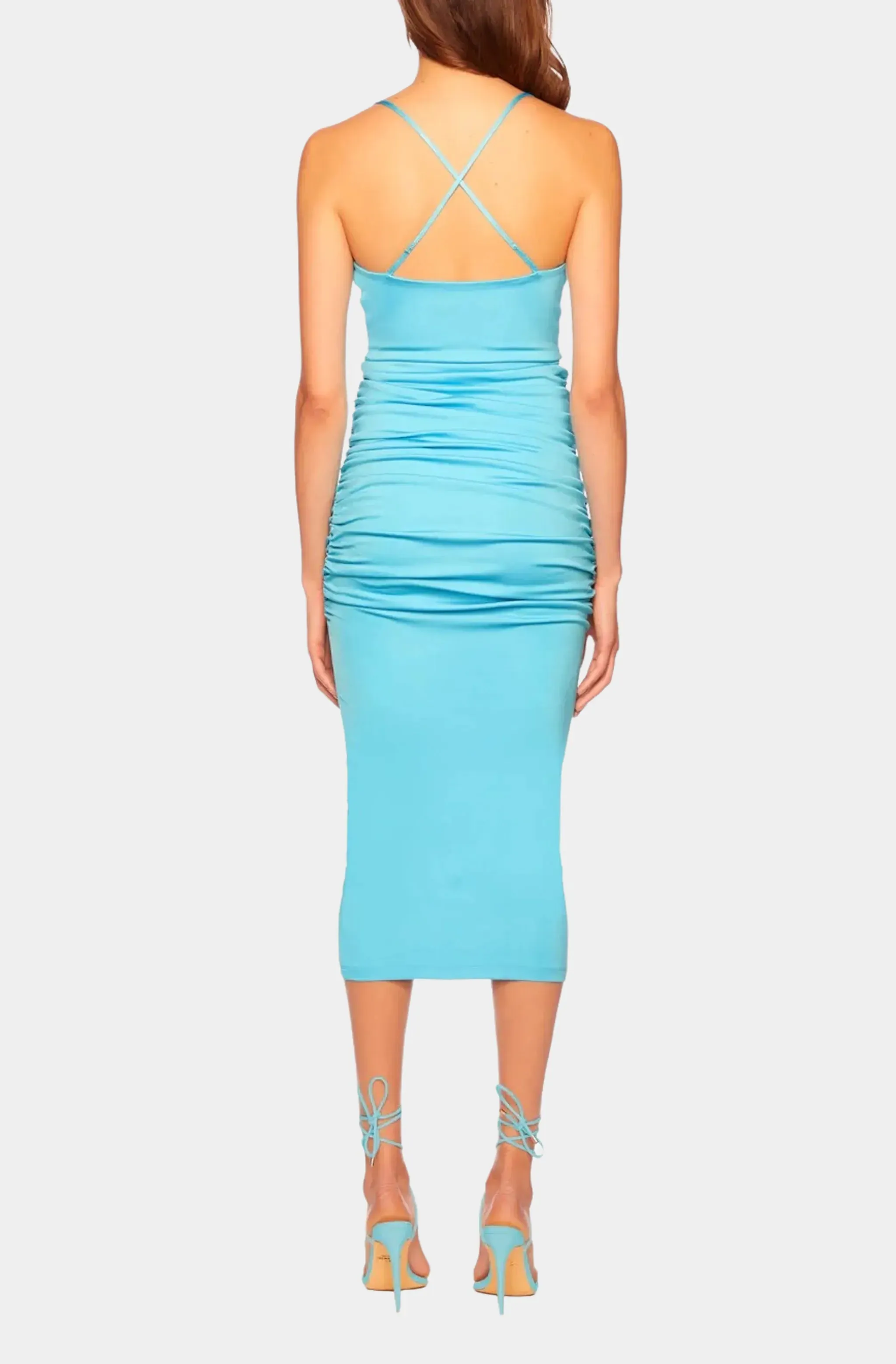 Viscose Solid Cowl String Dress