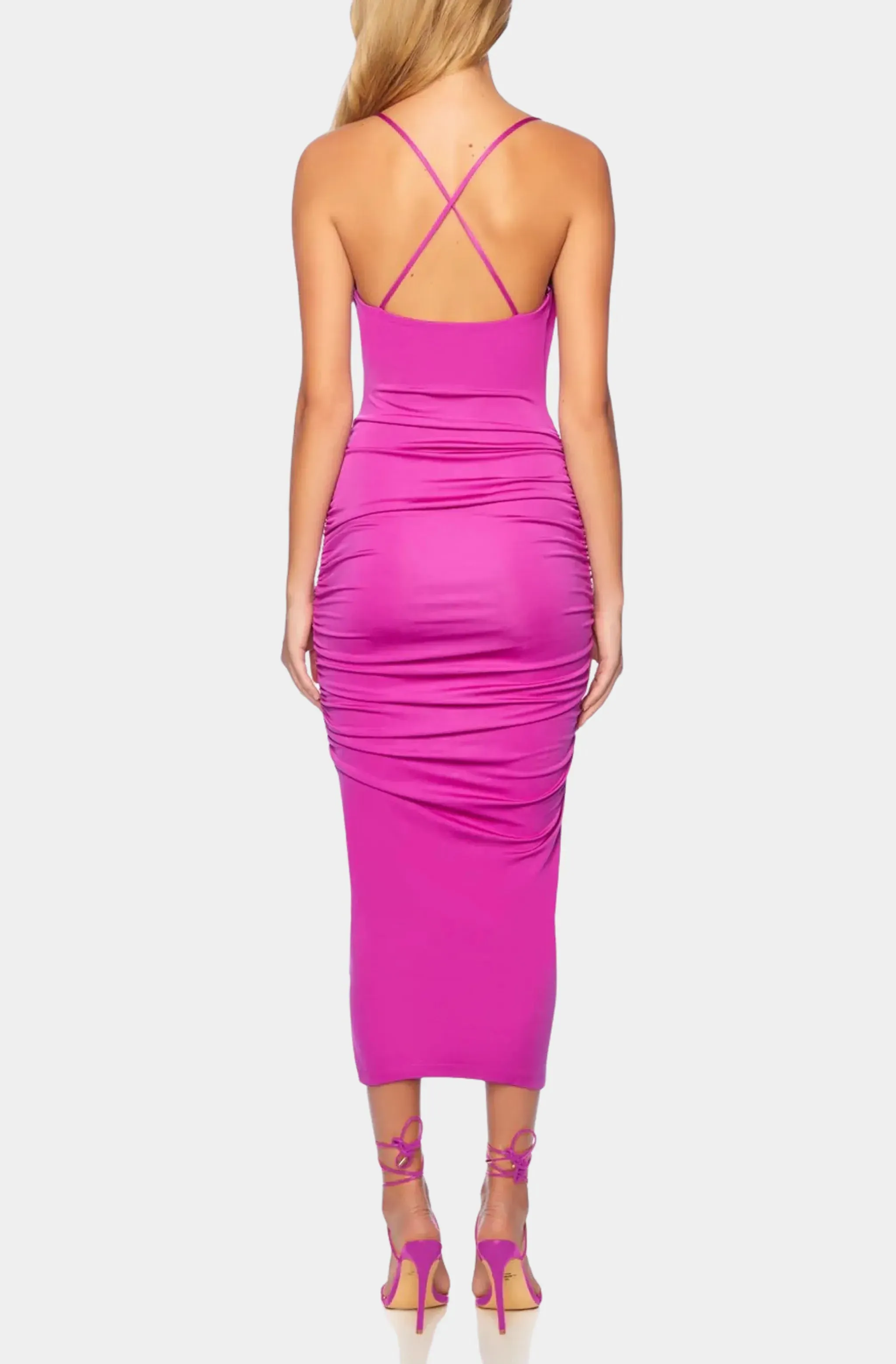 Viscose Solid Cowl String Dress
