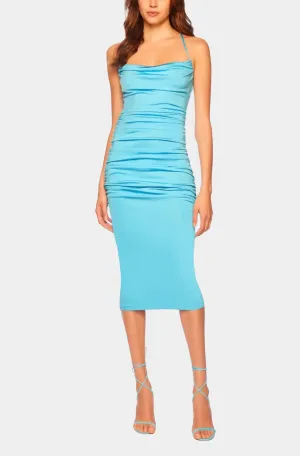 Viscose Solid Cowl String Dress