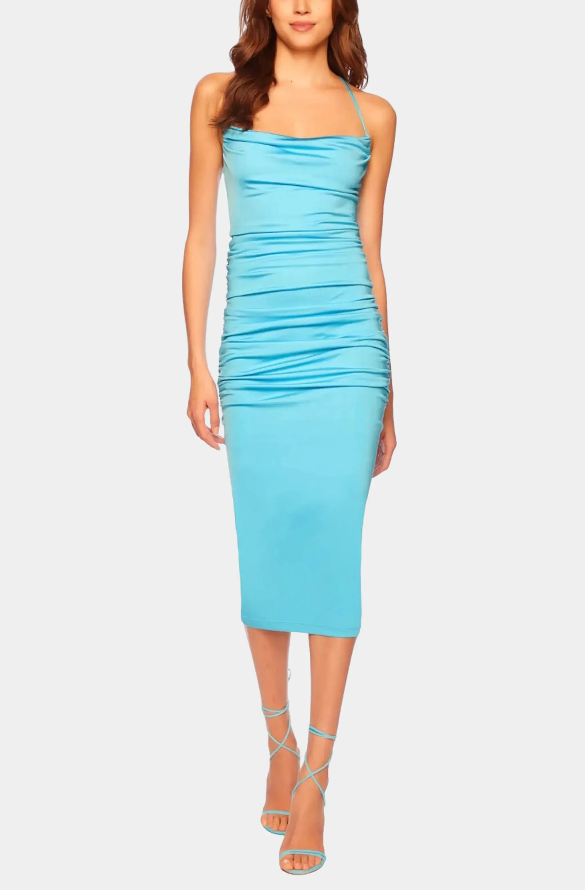 Viscose Solid Cowl String Dress