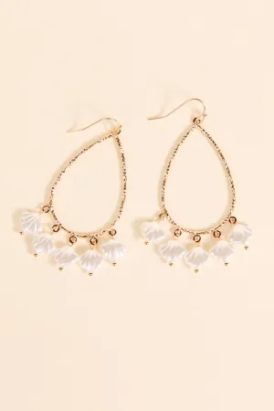 White Shell Teardrop Earrings