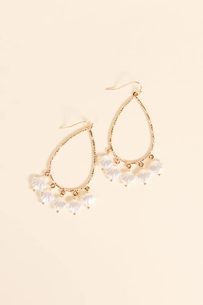 White Shell Teardrop Earrings