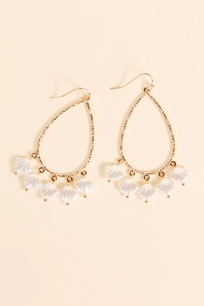 White Shell Teardrop Earrings