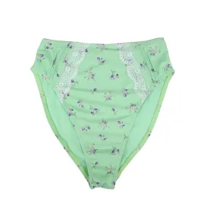 Women's Floral High Waist Bikini Bottom,Light Green