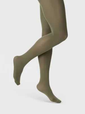 Women's Plain Opaque Tights,Olive