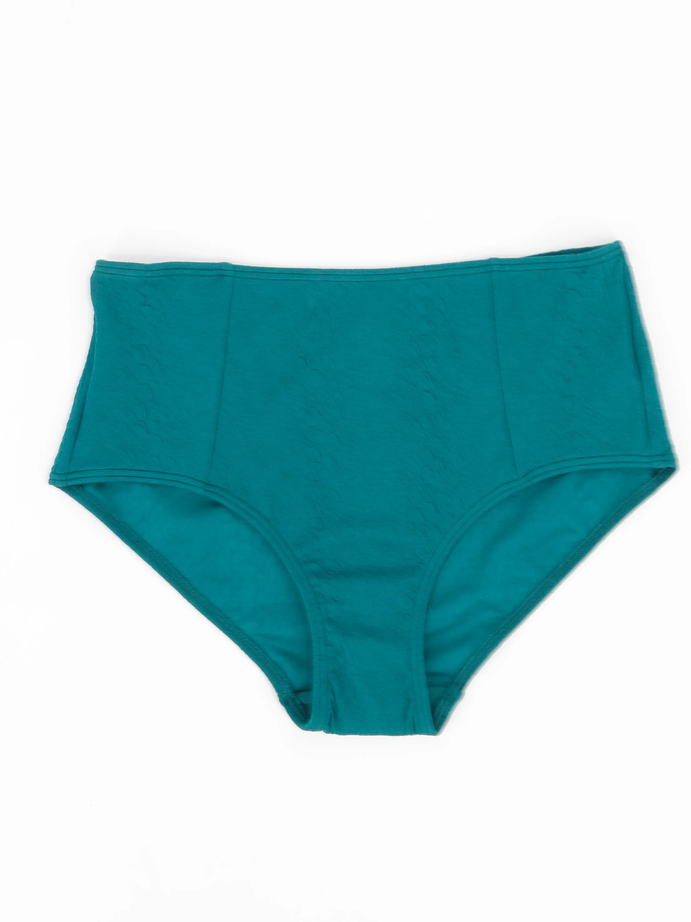 Women's Textured Bikini Bottom,Dark Green
