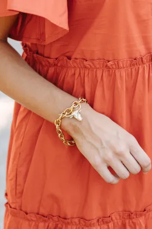 Yochi: Longhorn Mascot Gold Bracelet